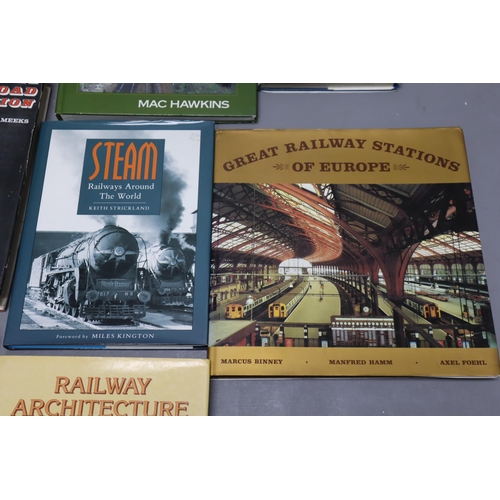 851 - Selection of eleven Railway related hardback books, to include 3 books on stations 2 by 