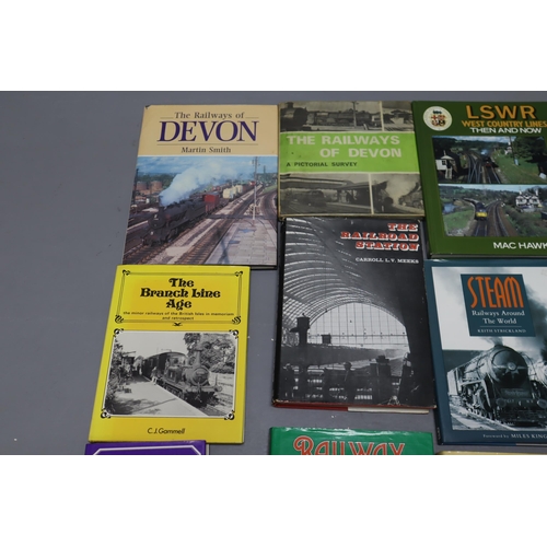 851 - Selection of eleven Railway related hardback books, to include 3 books on stations 2 by 