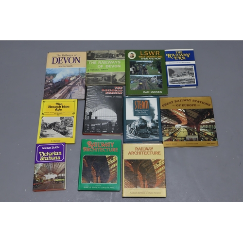 851 - Selection of eleven Railway related hardback books, to include 3 books on stations 2 by 