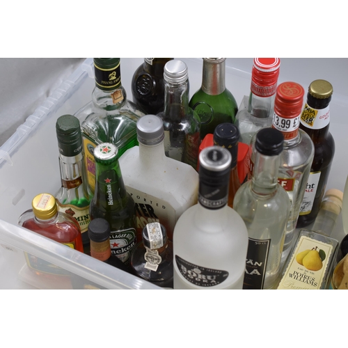 857 - Large Selection of Mixed Opened Bottles including Smirnoff, After Shock, Boru Vodka, Pernod and More