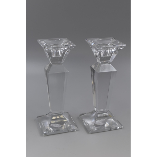 323 - Stunning Pair of Vintage Lead Crystal Candle Holders 7.5