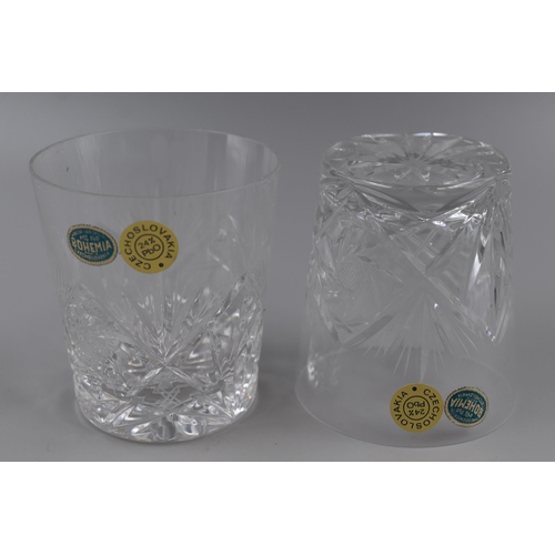 329 - A Set of Six Bohemia Crystal Whiskey Glasses