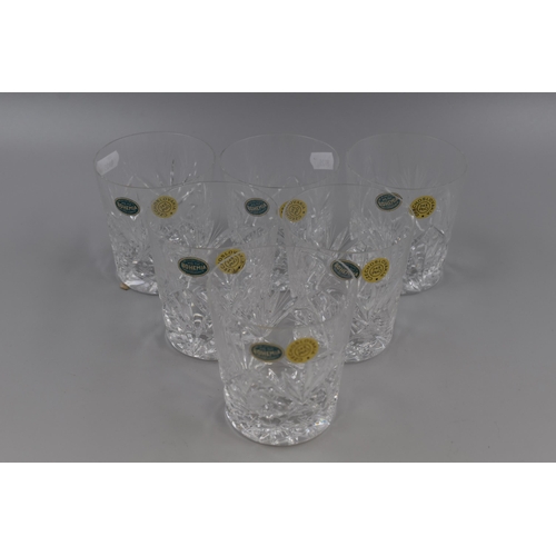 329 - A Set of Six Bohemia Crystal Whiskey Glasses