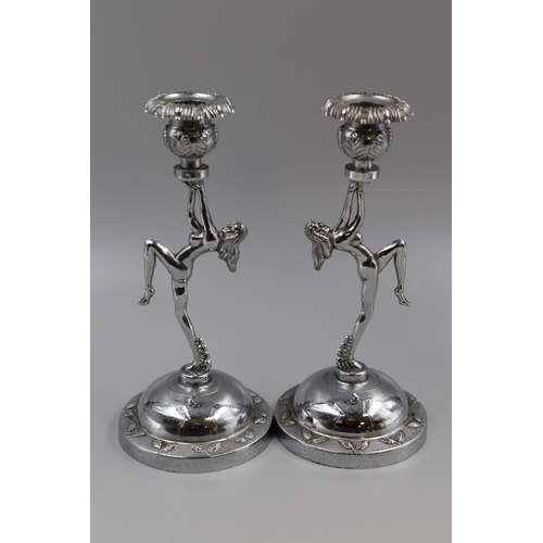 294 - Pair of Art Deco Figural Candlesticks (9