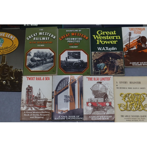 825 - A selection of twenty four mainly hardback Great Western Railway books to include Golden age of GWR,... 