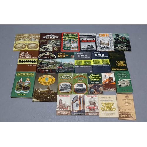 825 - A selection of twenty four mainly hardback Great Western Railway books to include Golden age of GWR,... 