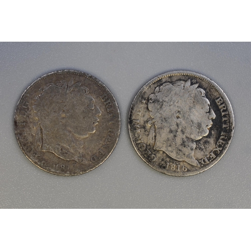 82 - Two George III Sixpences (1816 & 1817)