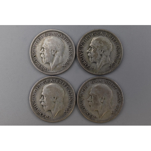 107 - Four George V Silver Shillings (1929, 1932, 1935 & 1936)