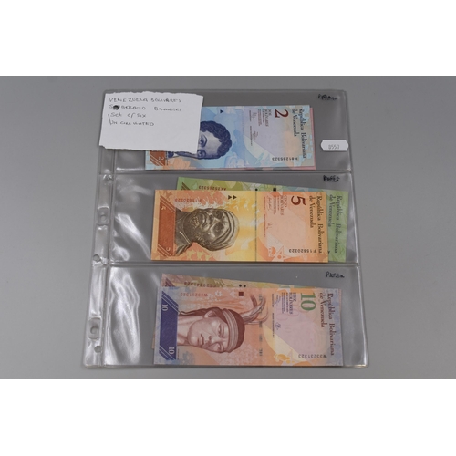 126 - Six Uncirculated Venezuela Bolivariana Banknotes