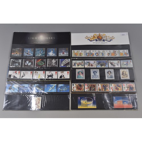 136 - Ten Royal Mail Mint Stamp Set's including Comedians, Lighthouses, The Queens Beasts, and More