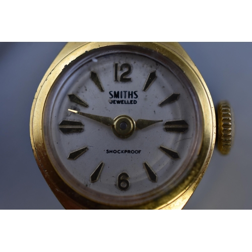 18 - A 1950's Smiths Rolled Gold Strap Ladies Cocktail Watch, Requires Attention