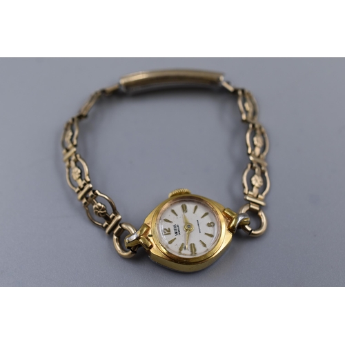 18 - A 1950's Smiths Rolled Gold Strap Ladies Cocktail Watch, Requires Attention