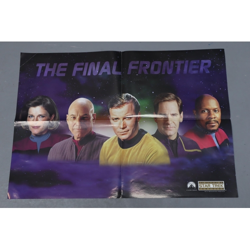 163 - Star Trek Mixed Lot, includes The Final Frontier Poster, Red Geordi Figure by Playmates (1992), Tric... 