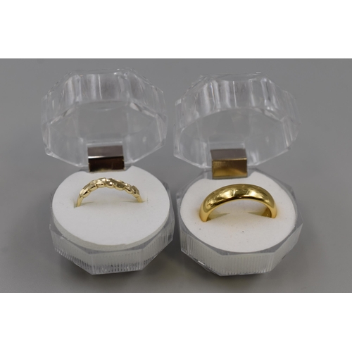 48 - Two Gold Plated Designer Him and Hers Rings, With Presentation Boxes