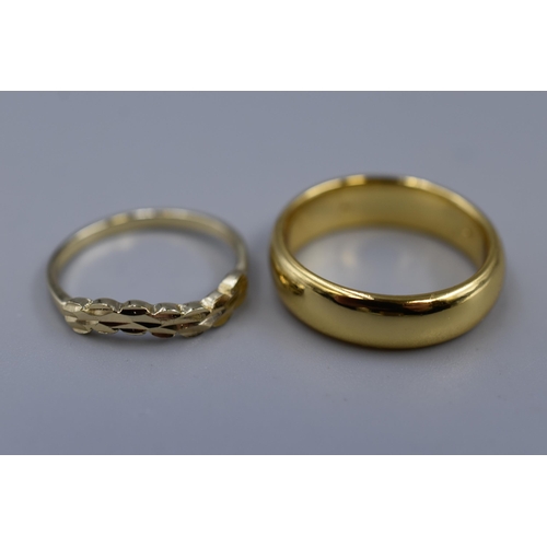 48 - Two Gold Plated Designer Him and Hers Rings, With Presentation Boxes