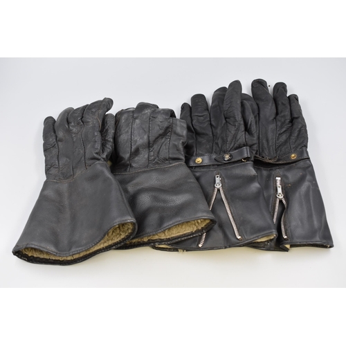 268 - Two Pairs of Vintage leather Motorcycle Gloves size Large