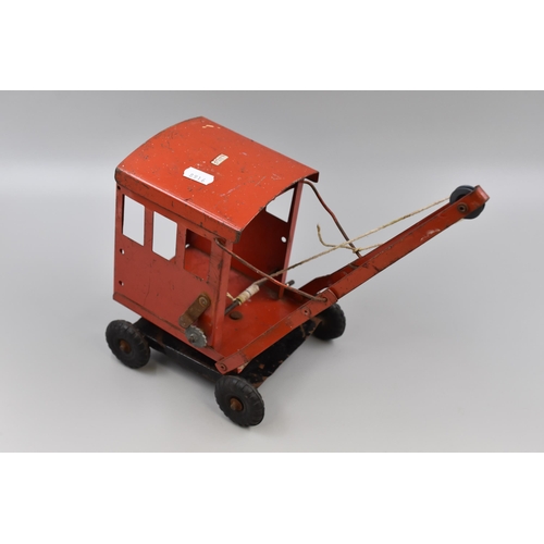 270 - A Vintage Triang Tinplate Crane Toy, Approx 11