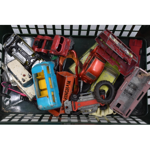 271 - Mixed Lot of Vintage Playworn Di-Cast Vehicles and Spare Parts to include Tyres, Chassis, Bodies and... 