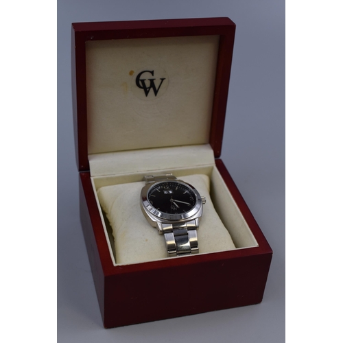 58 - CW Quartz Gents Date Watch Complete with Case