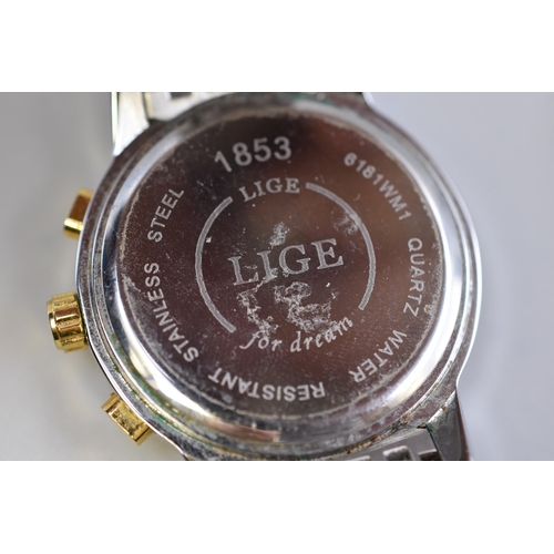 59 - LIGE Chronograph Quartz Watch (Working)