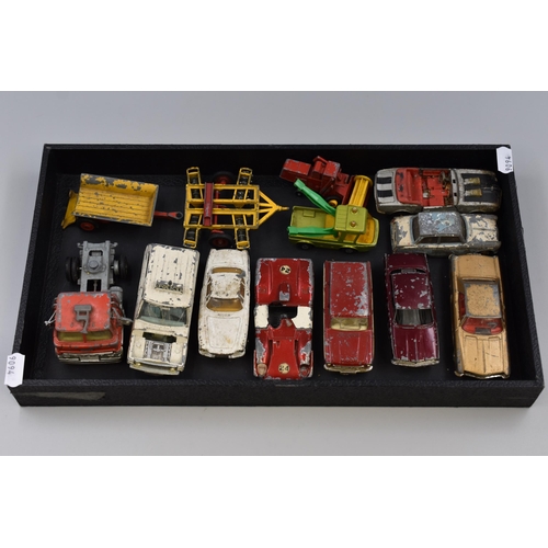 275 - Mixed Tray of Vintage Playworn Di-Cast Vehicles to include Dinky, Corgi and others .