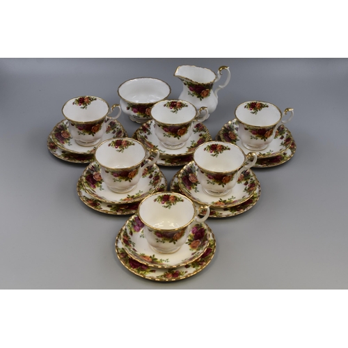 284 - Original Royal Albert Old Country Roses 20 Piece Tea Service (6 Trios, Milk Jug and Sugar Bowl)