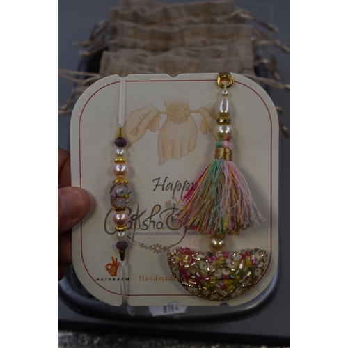 76 - Seven Handmade Hathkaam Jewellery Gifts with Pouches