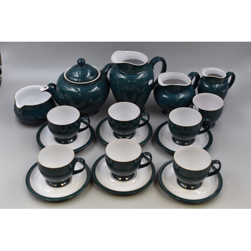 292 - An Eighteen Piece Denby Greenwich Green Tea Set