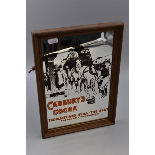 299 - A Wood Framed Cadbury's Cocoa Advertising Mirror, Approx 13.5