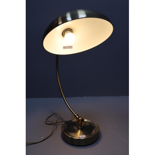 313 - Brass Desk Lamp with Adjustable Moving Shade (Working)