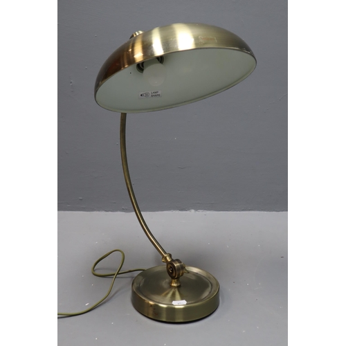 313 - Brass Desk Lamp with Adjustable Moving Shade (Working)