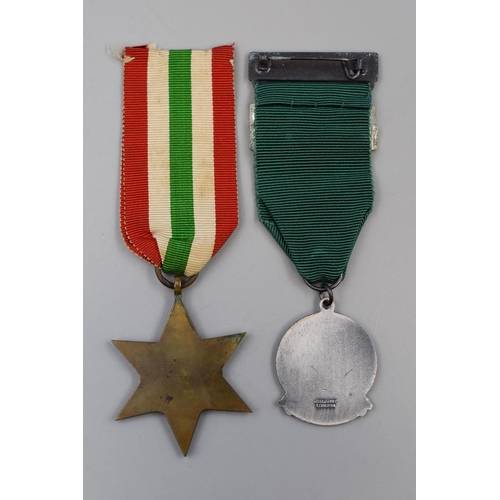 195 - World War II Italy Star Medal and a Safe Driving Medal (1965,1966, & 1967)