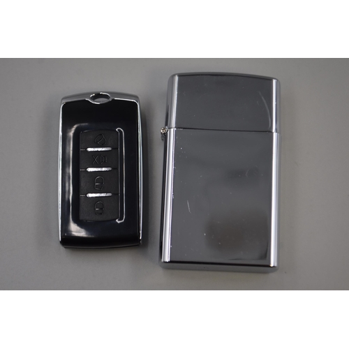 315 - Two Pocket Scales In The Form of Car Keys and A Lighter. Both Power On