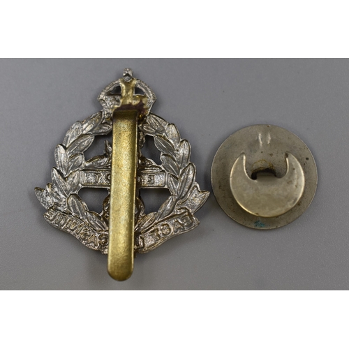 197 - East Lancashire Regiment Cap Badge and a George V For Loyal Service Lapel Badge