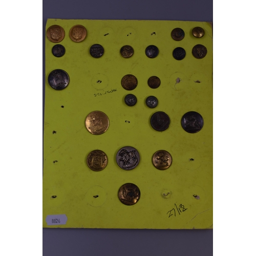 200 - Selection of Miscellaneous Buttons including Edward VI Christ's Hospital Uniform Buttons