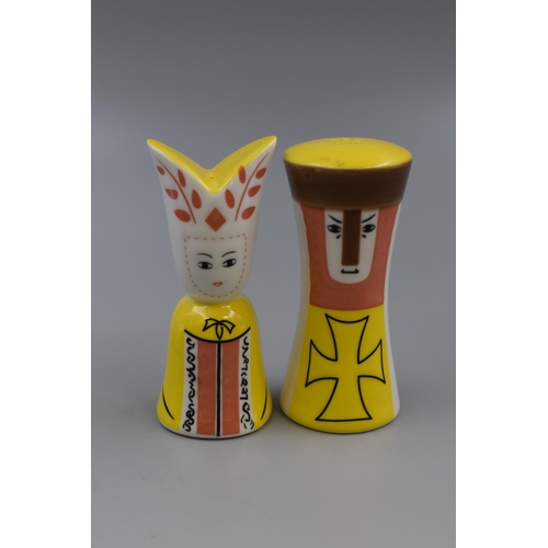 215 - Lucerne Bone China Limited Edition King & Queen Salt & Pepper Pots. Limited Edition to Celeb... 