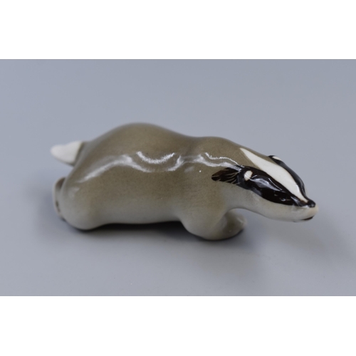 221 - Soviet Era 1970’s USSR Lomonosov Porcelain Badger (4.5”)