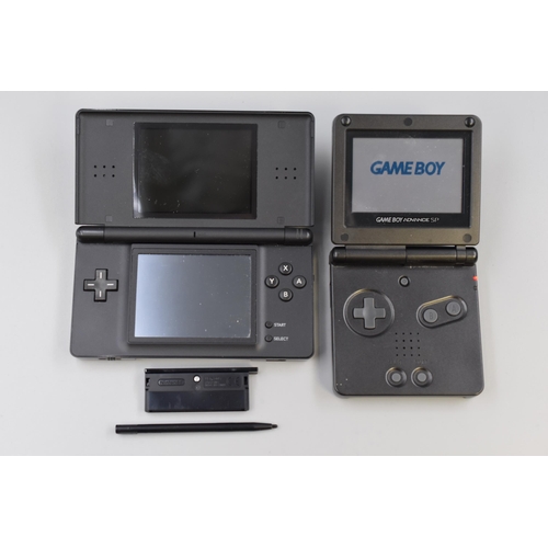 337 - Two Nintendo Handheld Consoles. Includes Gameboy Advance Sp (With Charger, Powers on When Tested), A... 