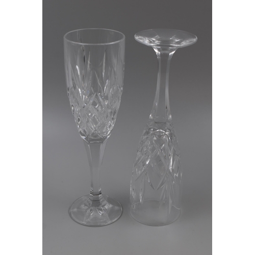 232 - Set of 8 Heavy Lead Crystal Champagne Glasses