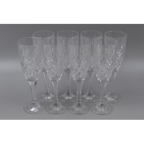 232 - Set of 8 Heavy Lead Crystal Champagne Glasses