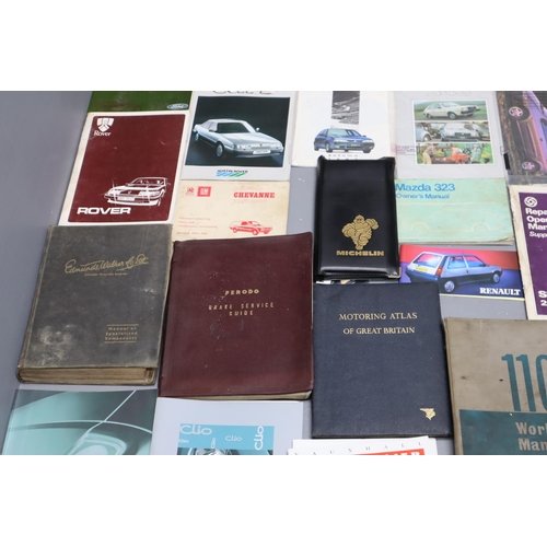 350 - Large Selection of Motoring Catalogues, Service Books, Manuals, Haynes and More