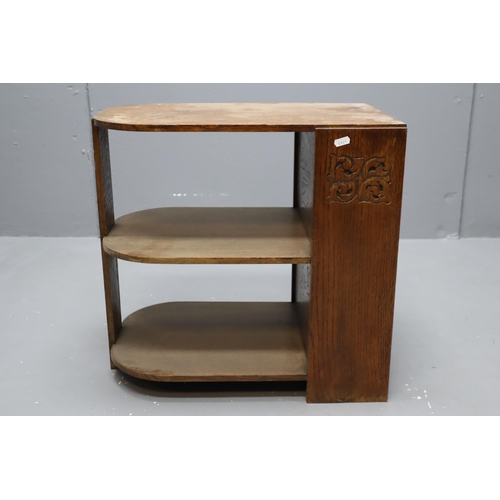 472 - A Vintage Carved Wood Bookcase Side Table. Approx 14.5