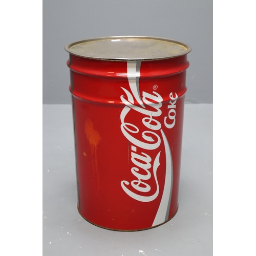 474 - Official Coca Cola Branded Metal Storage Container with Lid (17