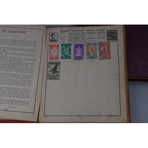 363 - Two Vintage Stamp Albums Containing a Selection of Worldwide Stamps