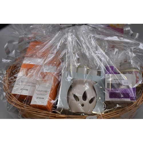 378 - Gift Basket Containing a Selection of Candles, Day Cream, Jelly Cleanser and More