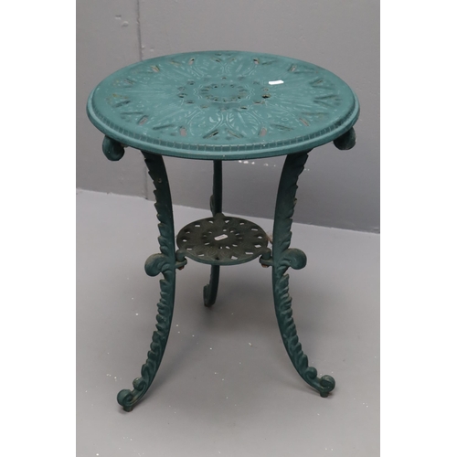 498 - A Heavy Cast Metal Circular Garden Side Table, Approx 23