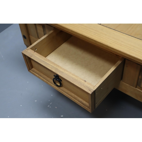 512 - Pine Coffee Table with Drawer on Casters