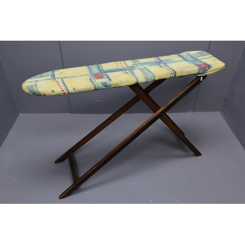 513 - Vintage Wooden Ironing Board with Cover