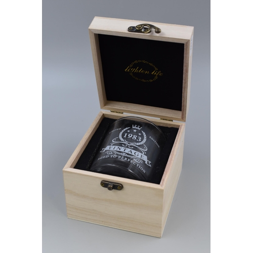 422 - New Lighten Life Limited Edition Glass Whisky Glass in Wooden Display Box