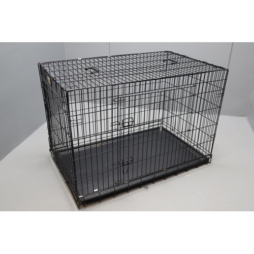 518 - LARGE Metal Framed Pet Enclosure Complete with Plastic base Tray Folds Flat for easy Storage approx ... 